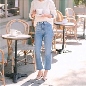 Everlane High Rise Kick Crop Raw Hem Jeans